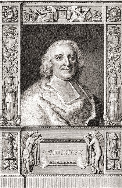 André-Hercule de Fleury, Bishop of Fréjus, French cardinal and chief minister of Louis XV. From Les Heures Libres by French School
