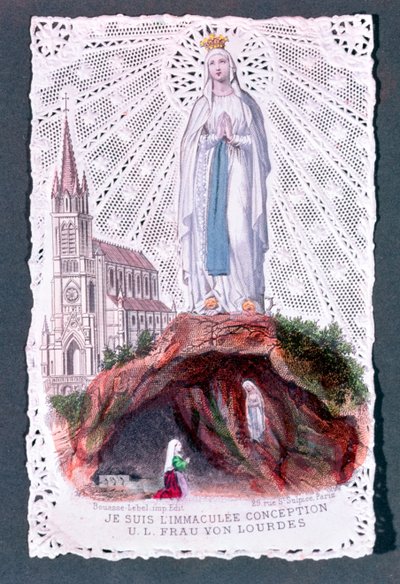 Apparition of Our Lady of Lourdes, engraved by Bouasse-Lebel, c.1867 by French School