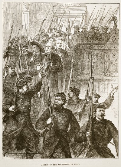 Arrest of the Archbishop of Paris, March 1871, illustration from Cassells History of the War between France and Germany, 1870-1871 by French School