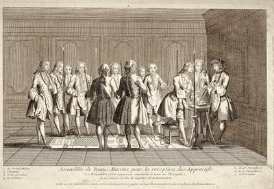 Assembly of Freemasons for the Reception of Apprentices (engraving) by French School