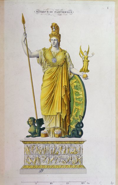 Athena Parthenos, statue from the Parthenon, Athens by French School
