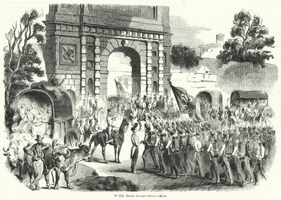 Austrian Troops Entering Milan, Italy, 6 August 1848 by French School