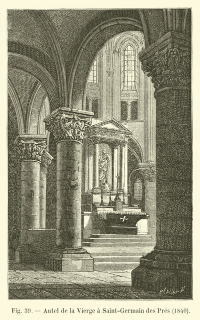 Altar of the Virgin at Saint-Germain des Pres, 1840 by French School