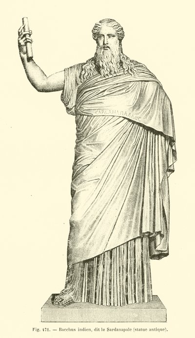 Indian Bacchus, called Sardanapalus (engraving) by French School