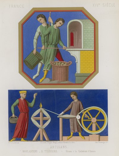 Bakers and weavers from the windows of Amiens Cathedral by French School