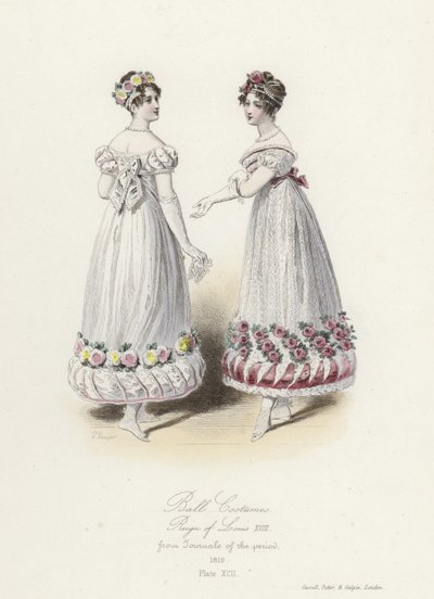 Ball Costumes, Reign of Louis XVIII by French School