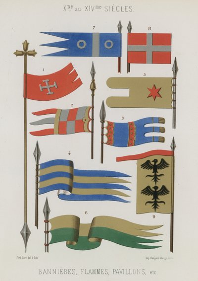 Banners, streamers, flags of the 10th to 14th centuries by French School