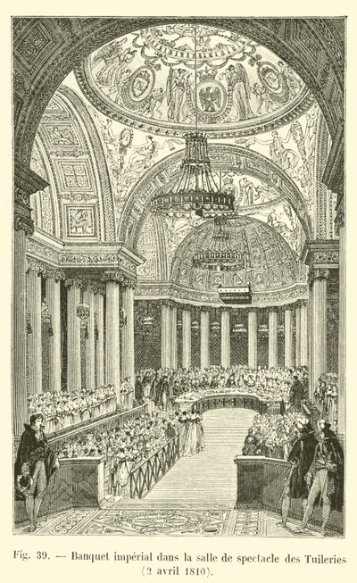 Imperial Banquet in the Tuileries Theater Hall, April 2, 1810 by French School