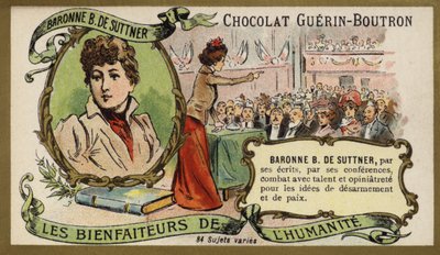 Baroness Bertha von Suttner, Austrian Novelist and Pacifist by French School
