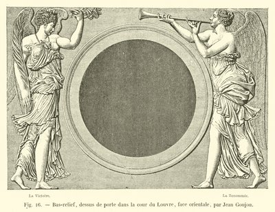 Bas-relief, door top in the courtyard of the Louvre, eastern face, by Jean Goujon by French School