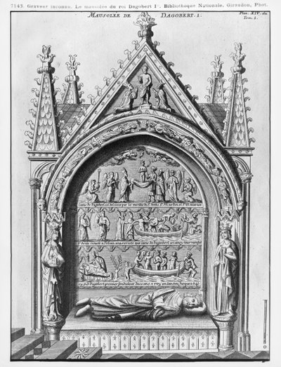 Basilica Saint-Denis, Mausoleum of Dagobert I, King of the Franks, restored by Adolphe Victor Geoffrey-Dechaume in 1862 by French School