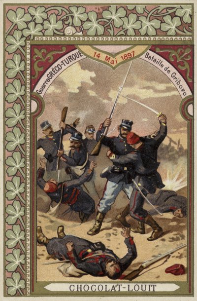 Battle of Gribovo, Greco-Turkish War, 14 May 1897 by French School