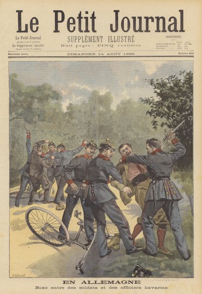 Bavarian soldiers attacking officers in civilian clothes in Germany by French School