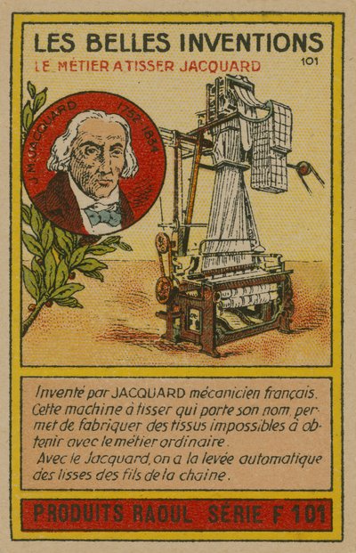 Beautiful Inventions Card, Jacquard Loom by French School