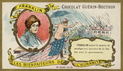 Benjamin Franklin, American scientist, inventor and politician by French School