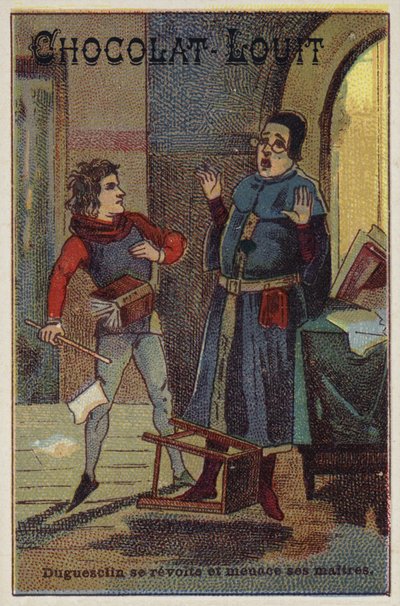 Bertrand Du Guesclin rebels and threatens his tutor by French School