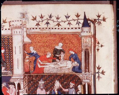 Birth of Julius Caesar, earliest known representation of a caesarian operation by French School