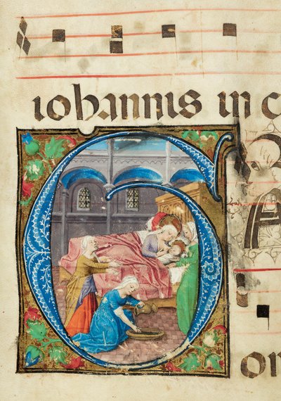 Birth of the Virgin, Gradual, f.76 by French School