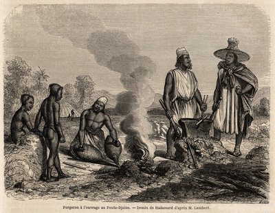 Blacksmith at work in Fouta Djalon by French School