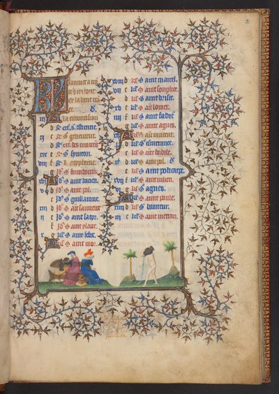 Book of Hours, Add MS 32454 f.2r, France by French School