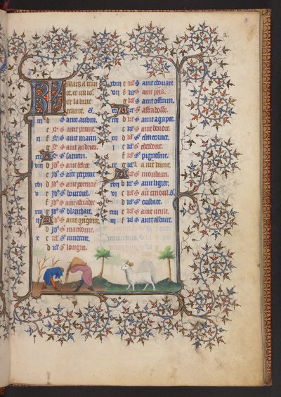 Book of Hours, Add MS 32454 f.3r, France by French School