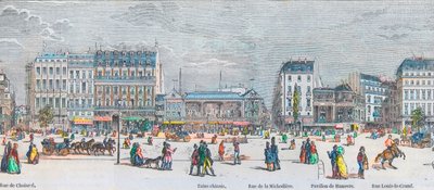 Boulevard des Italians South Side and Boulevard des Capucines South Side - Rue de Choiseul - Bains Chinois - Rue de la Michodiere - Pavillon de Hanover - Rue Louis-le-Grand - Engraving in 