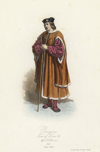 Bourgeois costume, reign of Louis XII of France by French School