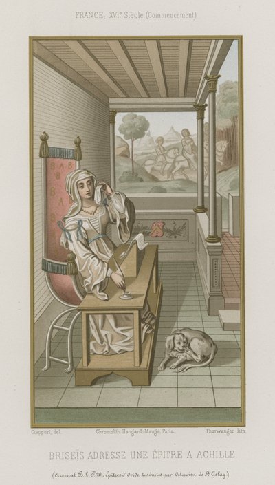 Briseis sends an epistle to Achilles by French School