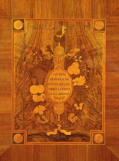 Buffet cabinet with revolutionary design, inlaid detail of Republican emblem and motto by French School