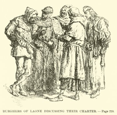 Burghers of Laon Discussing Their Charter by French School