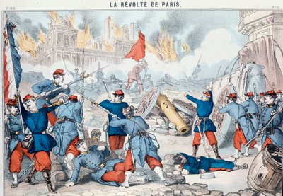 Burning and destruction of the Paris City Hall by the Communards, May 1871 by French School
