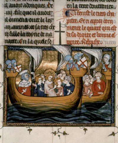 Louis IX departing for the 7th Crusade (1248-54) by French School