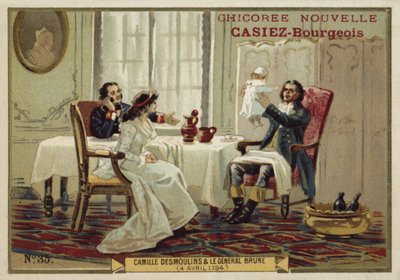 Camille Desmoulins and General Brune, 4 April 1794 by French School