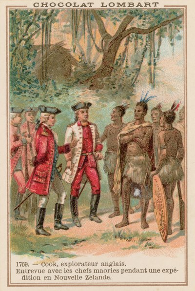 Captain James Cook Meeting with Maori Chiefs in New Zealand, 1769 by French School