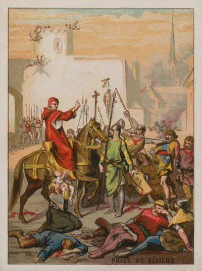 Capture of Beziers by the Crusaders in 1209 by French School