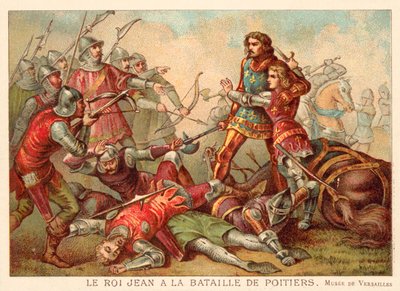 Capture of John II of France at the Battle of Poitiers by French School