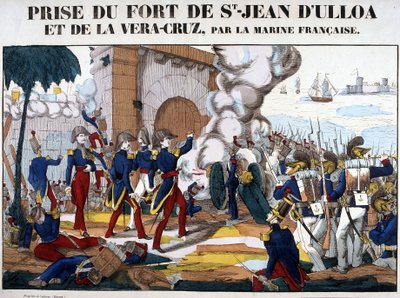 Capture of the Fort of Saint John of Ulloa and La Vera Cruz in Mexico in November 1838 by French School