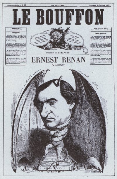 Caricature of the French Philosopher Ernest Renan (lithograph) by French School
