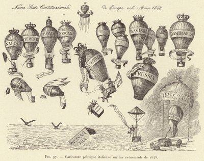 Italian Political Caricature on the Events of 1848 (engraving) by French School