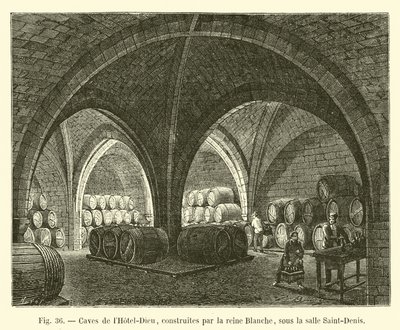 Cellars of the Hotel-Dieu, built by Queen Blanche, under the Saint-Denis hall by French School