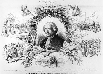 Celebrations in Geneva to celebrate the centenary of the death of Jean-Jacques Rousseau, illustration from Le Monde Illustree, 1878 by French School