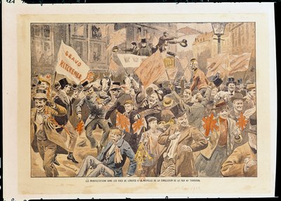 Celebrations in the Streets of London Following the News of the Conclusion of Peace in the Transvaal, May 1902 by French School