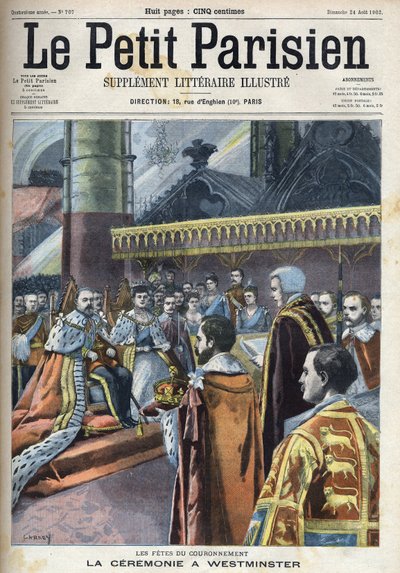 Ceremony of the coronation in Westminster: King Edward VII and Alexandra of Denmark, in 