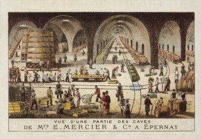 Champagne Cellars of E Mercier & Co, Epernay, France by French School