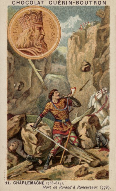 Charlemagne and the death of Roland at Ronceveaux, 778 by French School