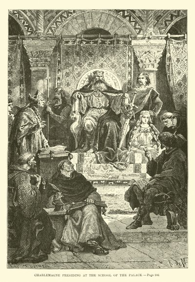 Charlemagne Presiding at the School of the Palace by French School