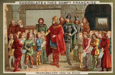 Charlemagne visiting a school by French School