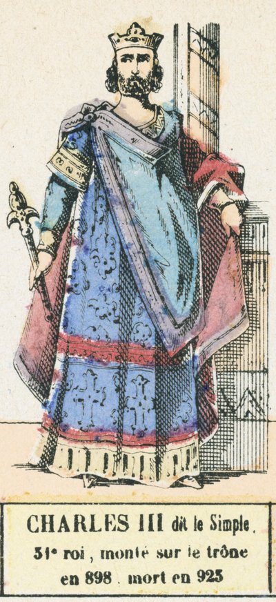 Charles III called the Simple, 31st King, Ascended the Throne in 898, Died in 923 by French School