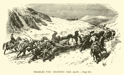 Charles VIII Crossing the Alps by French School