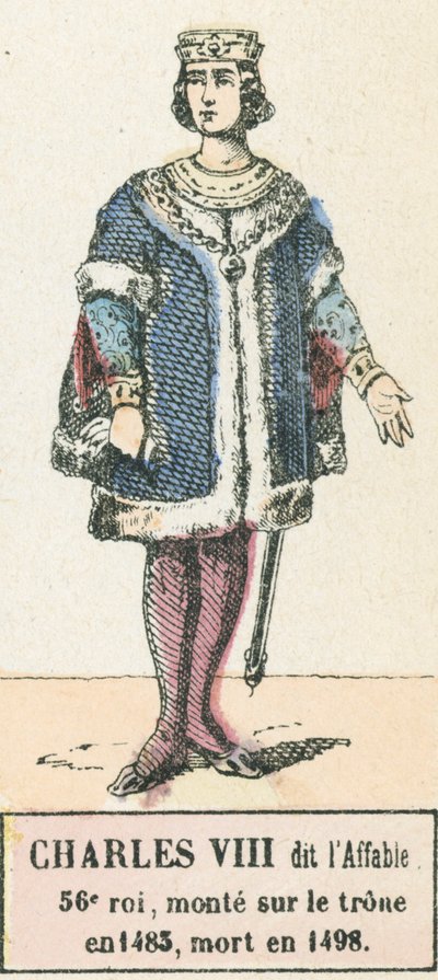 Charles VIII, 56th King, ascended the throne in 1483, died in 1498 by French School